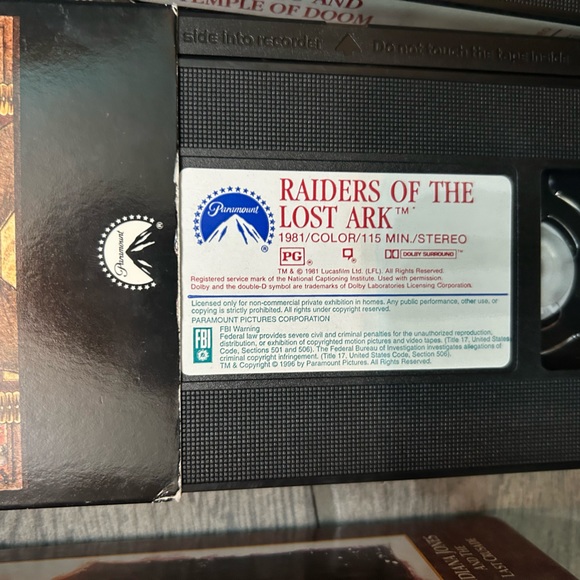 Indiana Jones trilogy VHS boxed set trilogy collector’s edition raiders lost ark - Picture 10 of 13